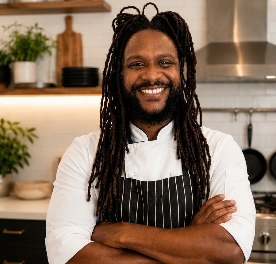 Chef of The Scarlet Ibis standing in the kitchen